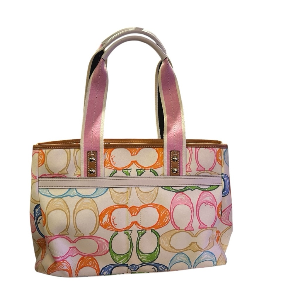 Coach Hamptons Multicolored Scribble Monogram Tot… - image 1